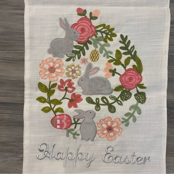 NEW Embroidered Floral Easter Table Runner by Domain Bunnies Eggs & Floral - Picture 5 of 10